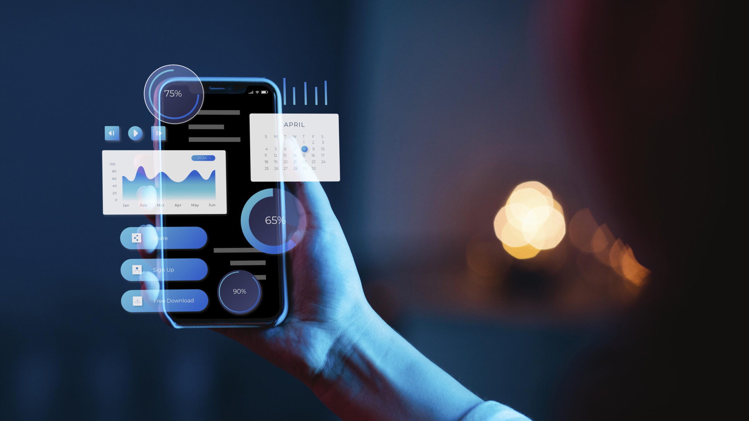 Flutter app interface design with interactive widgets, representing hands-on training at the best Flutter course in Kerala