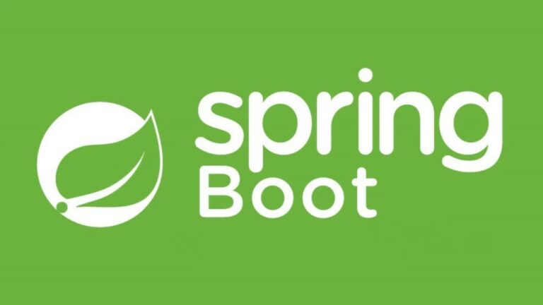 Spring Boot logo in green with power button symbol.