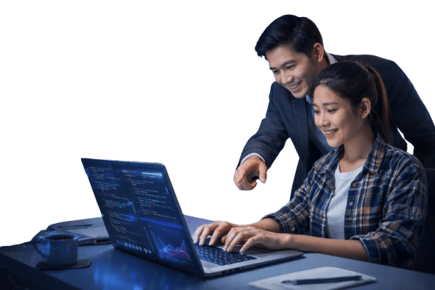 Students learning AI course in Kerala