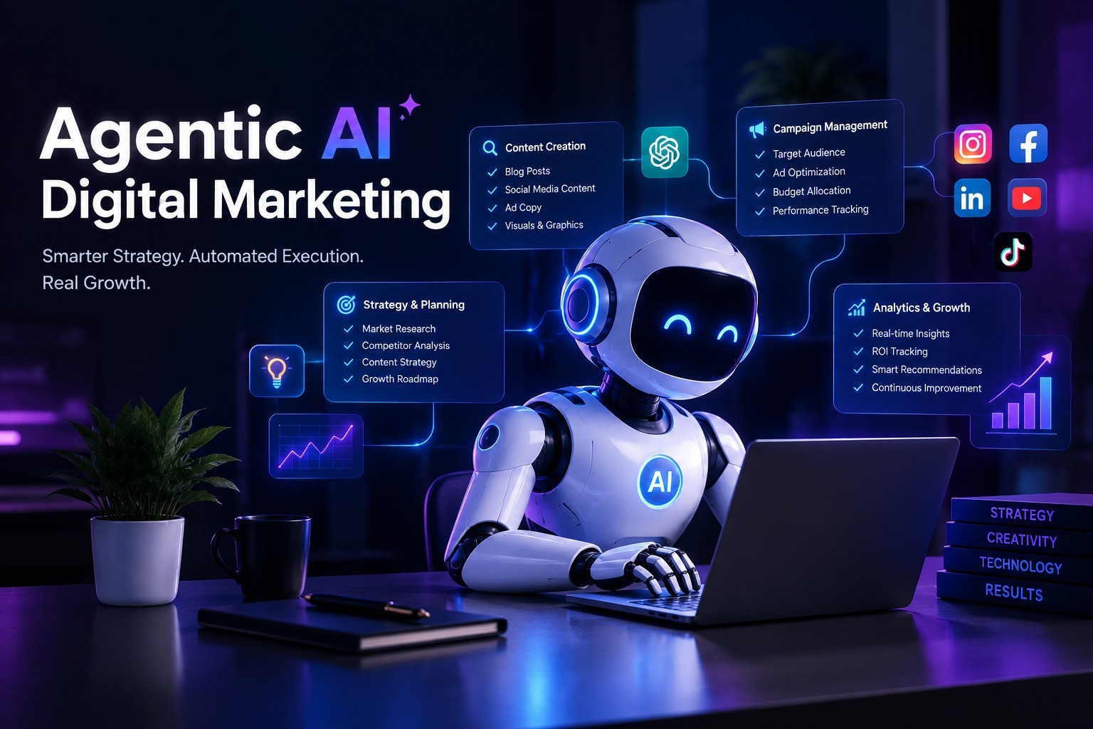 Discover how Agentic AI in digital marketing is changing SEO, content, ads, customer engagement, and campaign automation with AI-powered decision making.
